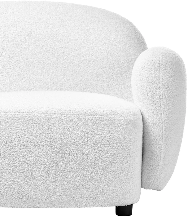 Beliani Trivietė sofa JULE Bouclé, sulaužyta balta