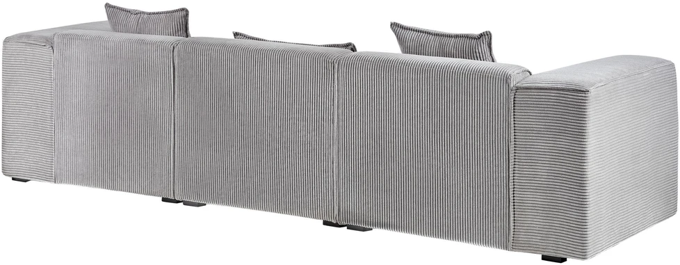 Beliani Trivietė sofa kampinė DOLVA, velvetinis audinys, šviesiai pilka, kairinė