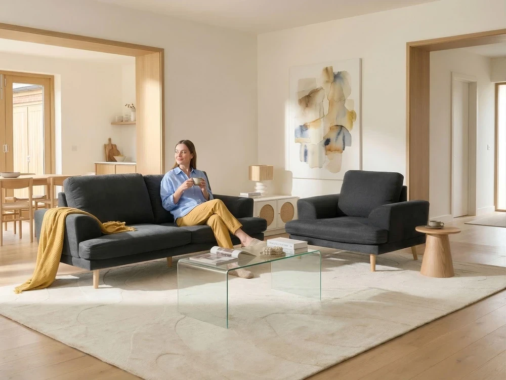 Beliani Trivietė sofa KILDAL juoda