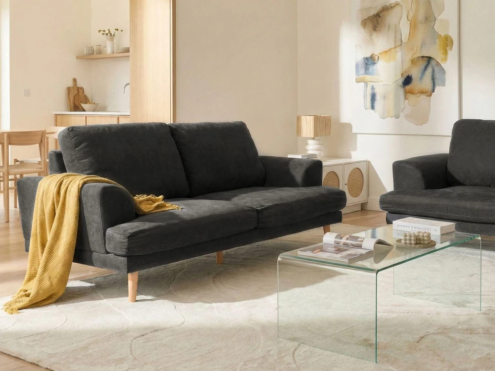 Beliani Trivietė sofa KILDAL juoda