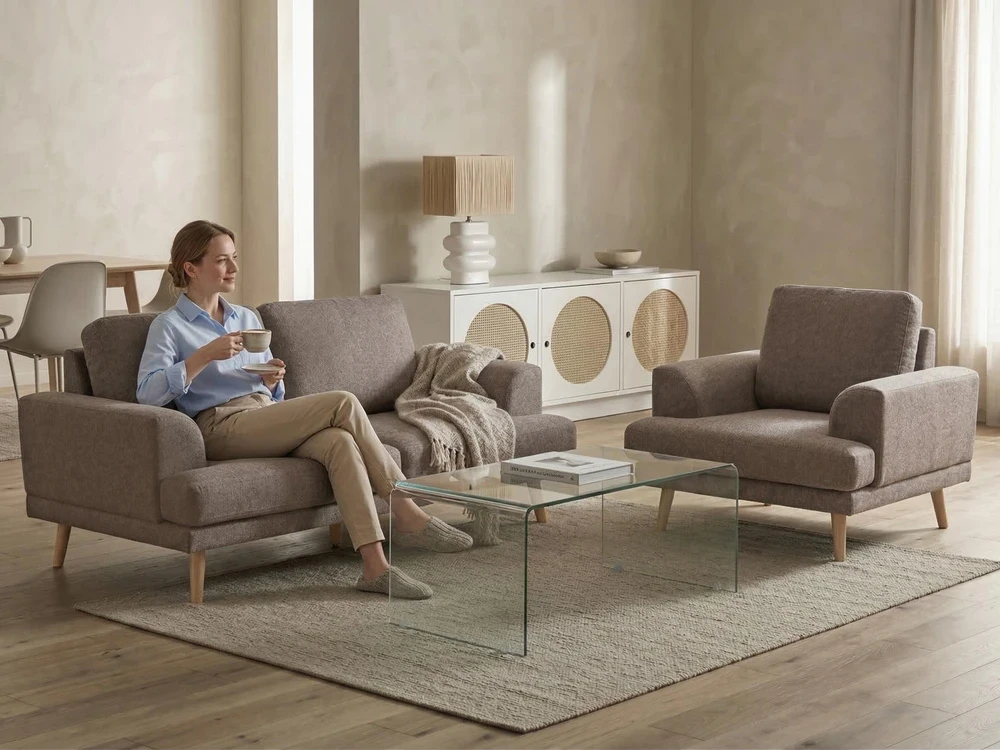 Beliani Trivietė sofa KILDAL ruda