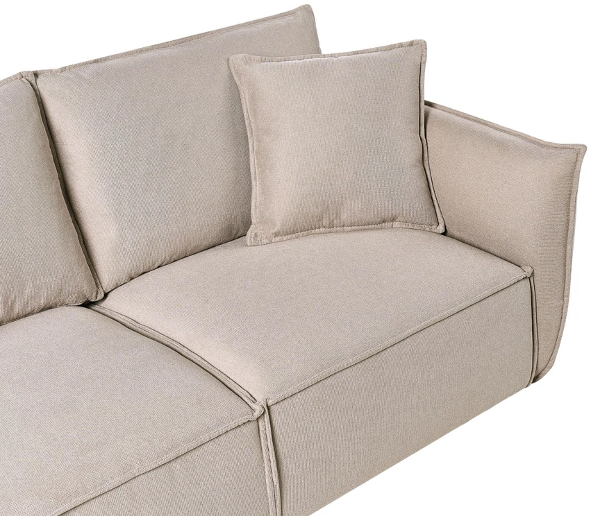 Beliani Trivietė sofa KUNES smėlio spalvos