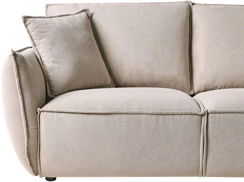 Beliani Trivietė sofa KUNES smėlio spalvos