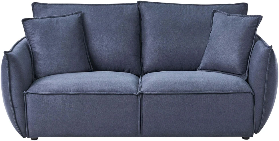 Beliani Trivietė sofa KUNES Tamsiai mėlyna