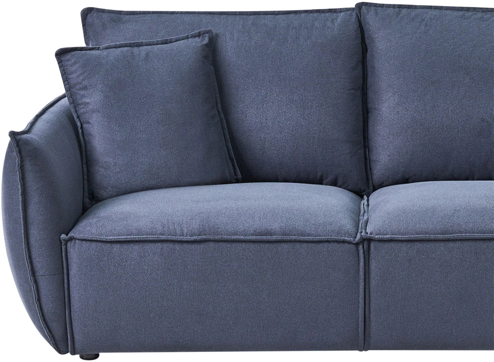 Beliani Trivietė sofa KUNES Tamsiai mėlyna