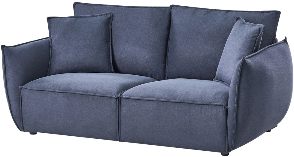 Beliani Trivietė sofa KUNES Tamsiai mėlyna