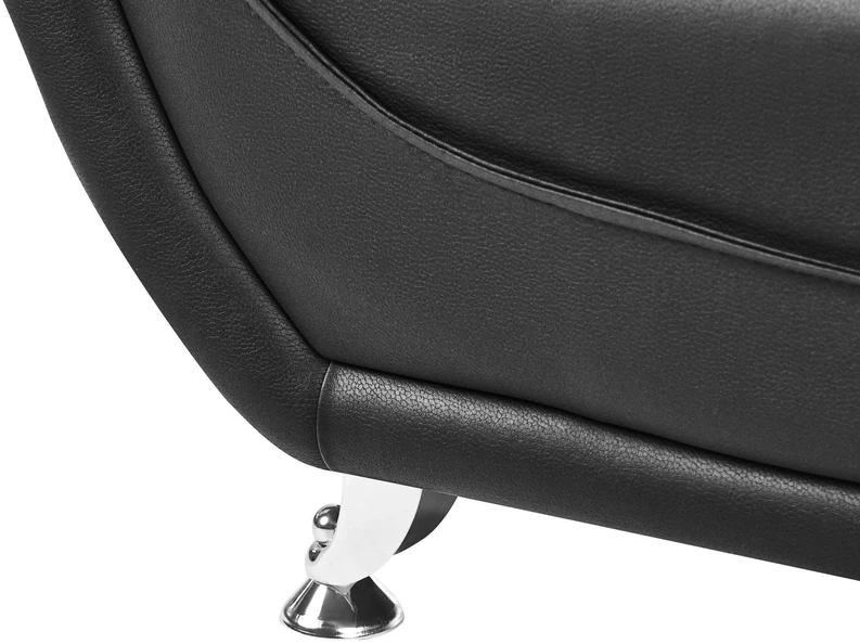 Beliani Trivietė sofa LEIRA, juoda, iš eko odos