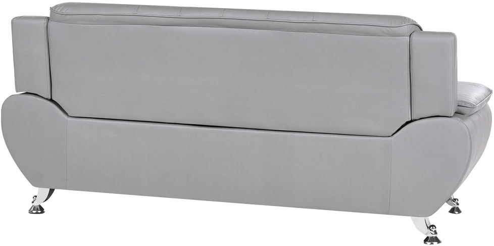 Beliani Trivietė sofa LEIRA, pilka, iš ekologiškos odos