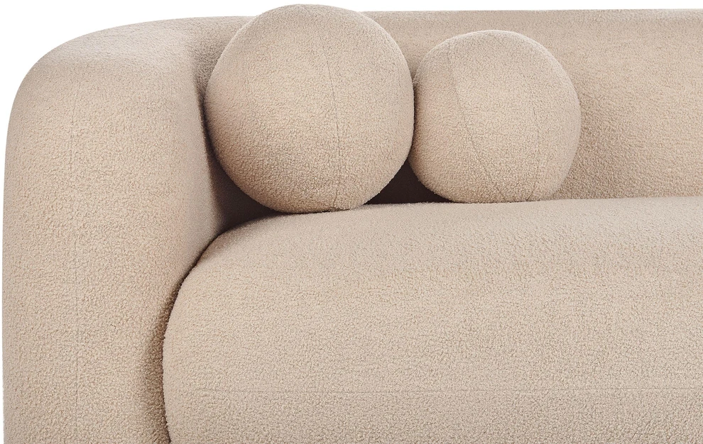 Beliani Trivietė sofa LEIREN Boucle, smėlio spalvos