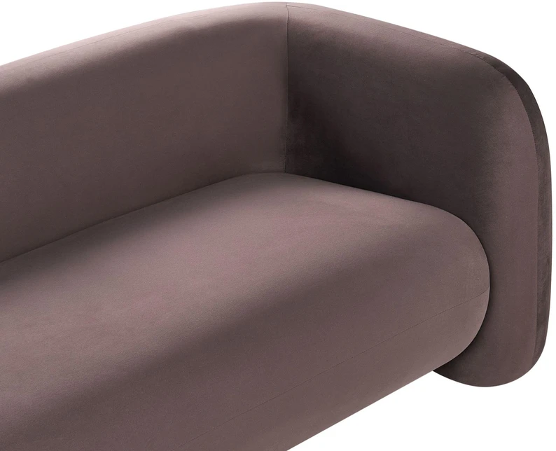 Beliani Trivietė sofa LEIREN, veliūrinė, tamsiai ruda