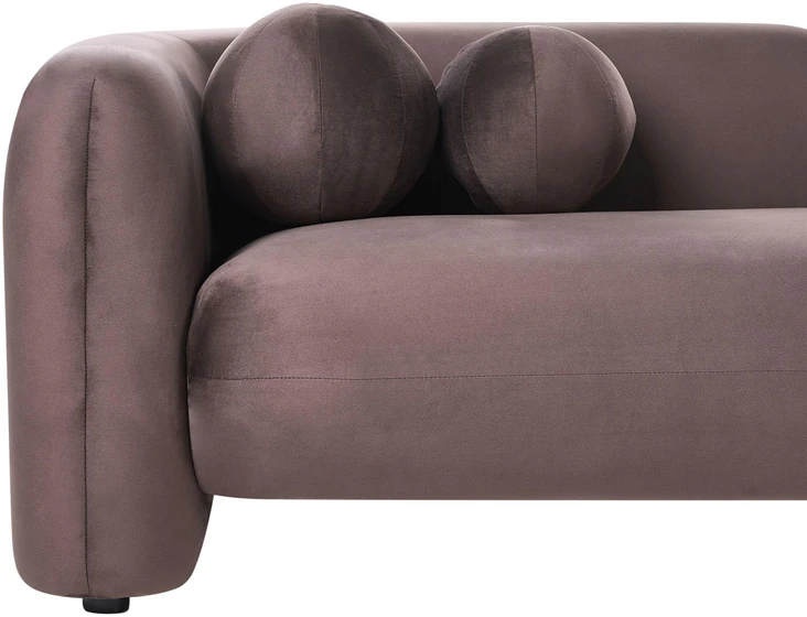 Beliani Trivietė sofa LEIREN, veliūrinė, tamsiai ruda