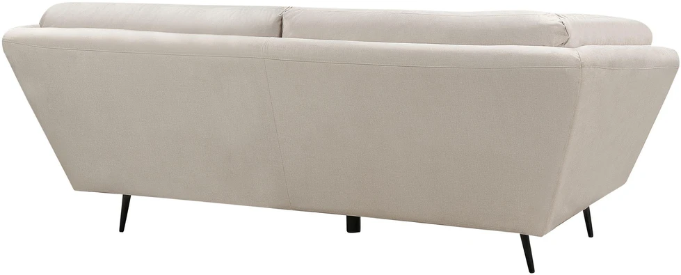 Beliani Trivietė sofa LENVIK, veliūras, smėlio spalva