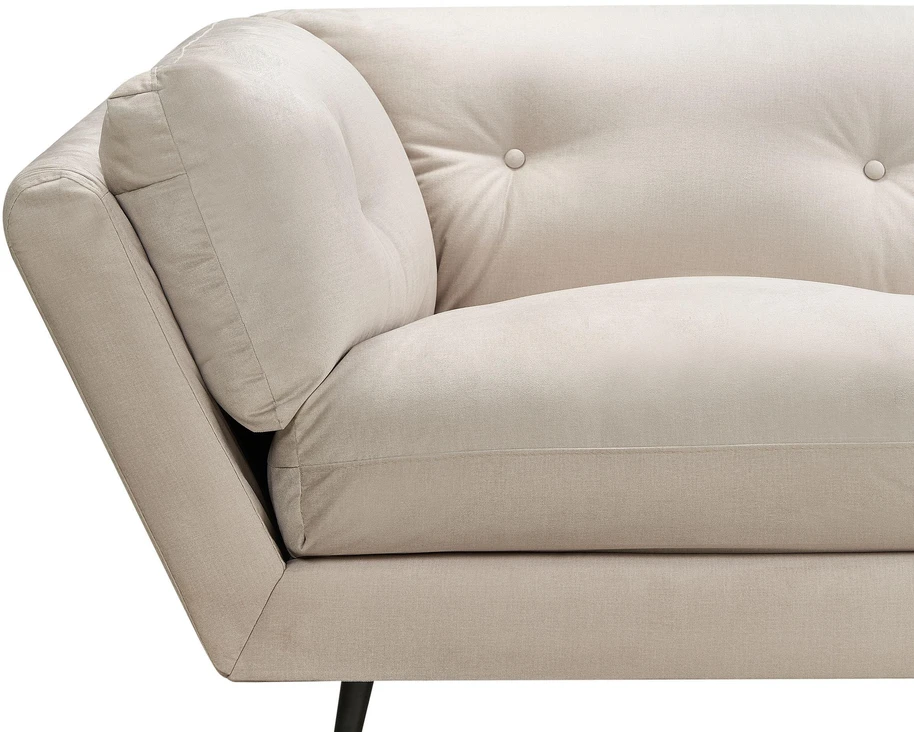 Beliani Trivietė sofa LENVIK, veliūras, smėlio spalva