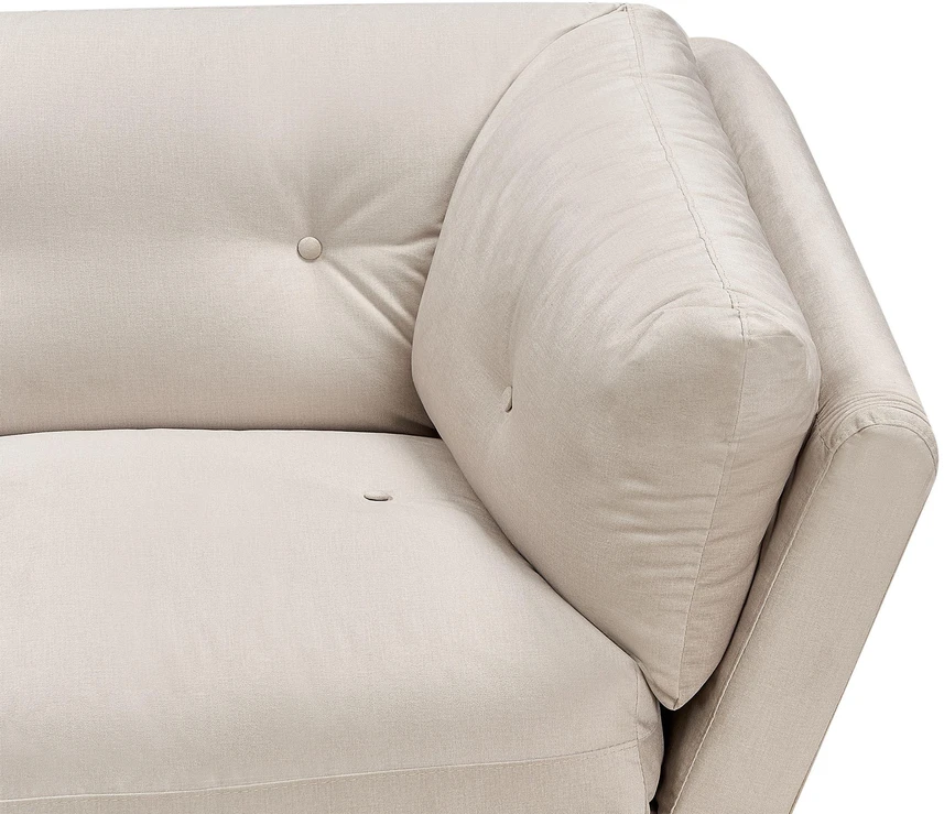 Beliani Trivietė sofa LENVIK, veliūras, smėlio spalva
