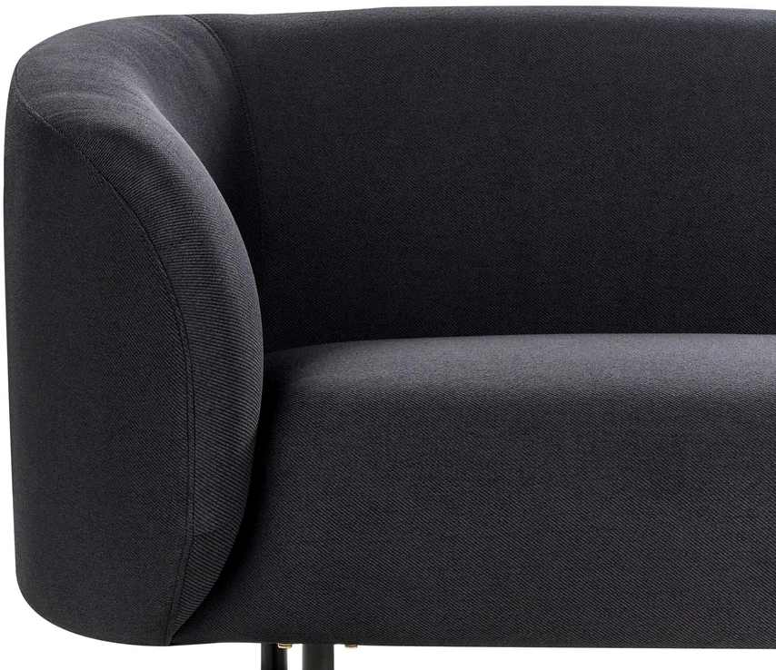 Beliani Trivietė sofa LOEN juoda