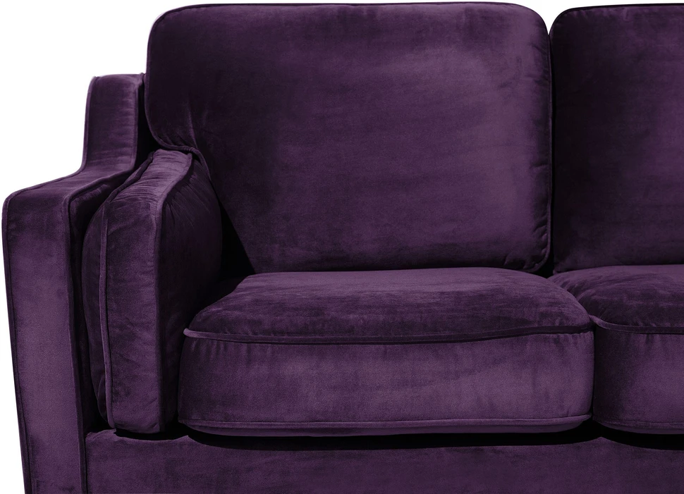 Beliani Trivietė sofa LOKKA veliūrinė purpurinė