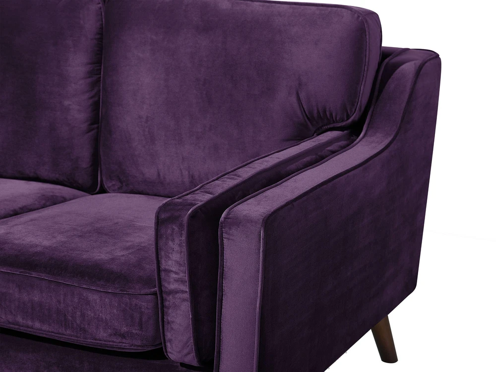 Beliani Trivietė sofa LOKKA veliūrinė purpurinė