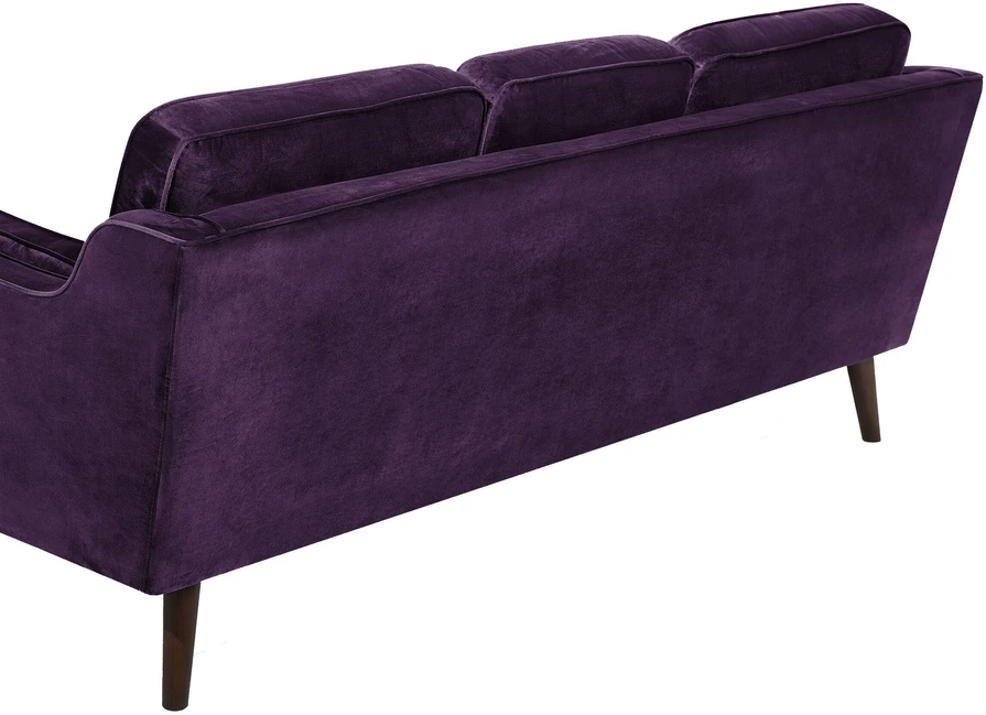 Beliani Trivietė sofa LOKKA veliūrinė purpurinė