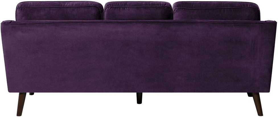 Beliani Trivietė sofa LOKKA veliūrinė purpurinė