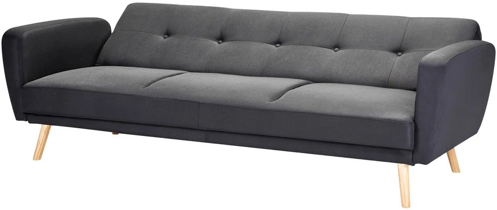Beliani Trivietė sofa-lova FLORLI Juoda