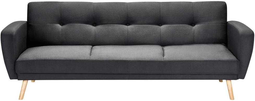 Beliani Trivietė sofa-lova FLORLI Juoda