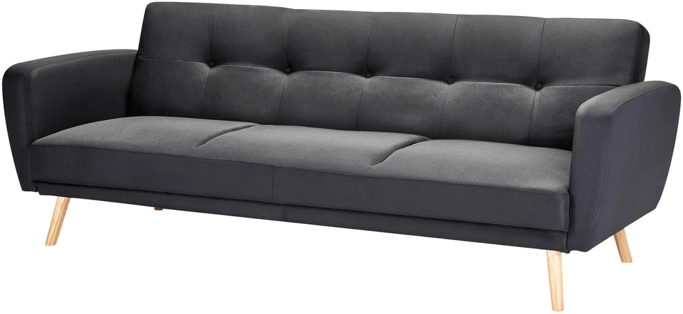 Beliani Trivietė sofa-lova FLORLI Juoda