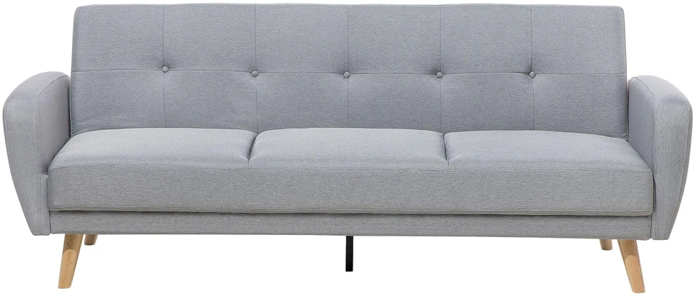 Beliani Trivietė sofa-lova FLORLI šviesiai pilka