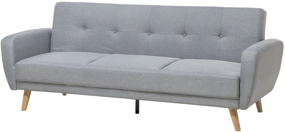 Beliani Trivietė sofa-lova FLORLI šviesiai pilka