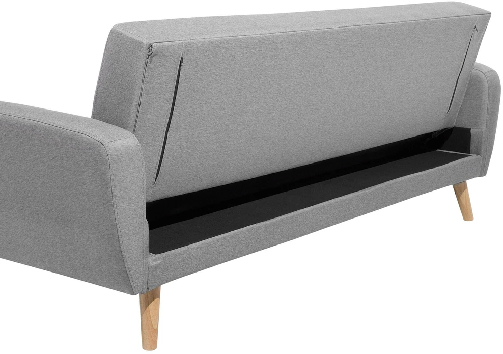 Beliani Trivietė sofa-lova FLORLI šviesiai pilka