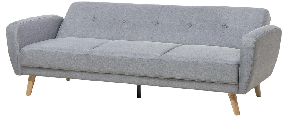 Beliani Trivietė sofa-lova FLORLI šviesiai pilka