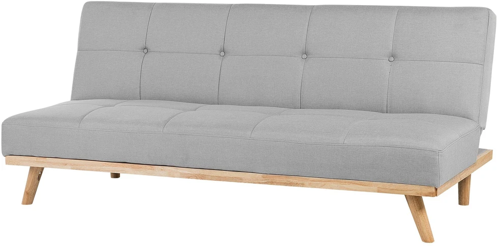 Beliani Trivietė sofa lova FROYA Šviesiai pilka