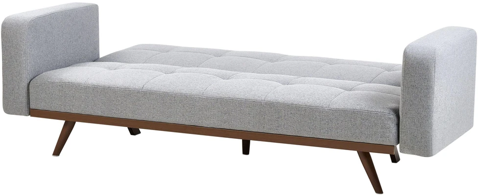 Beliani Trivietė sofa-lova HJULBY Pilka