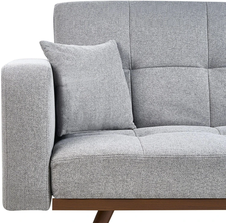 Beliani Trivietė sofa-lova HJULBY Pilka
