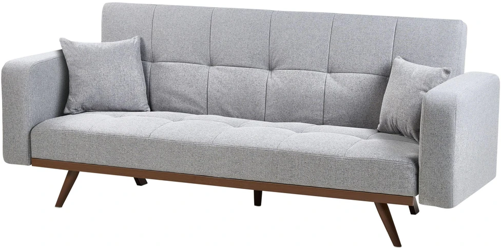 Beliani Trivietė sofa-lova HJULBY Pilka