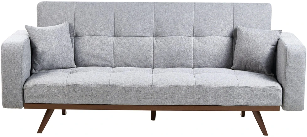 Beliani Trivietė sofa-lova HJULBY Pilka