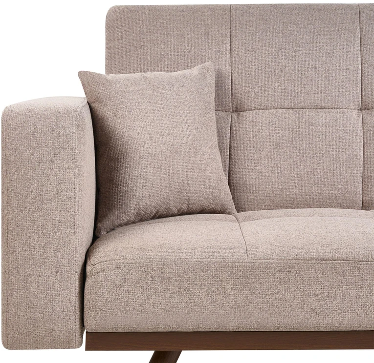 Beliani Trivietė sofa-lova HJULBY Šviesiai ruda