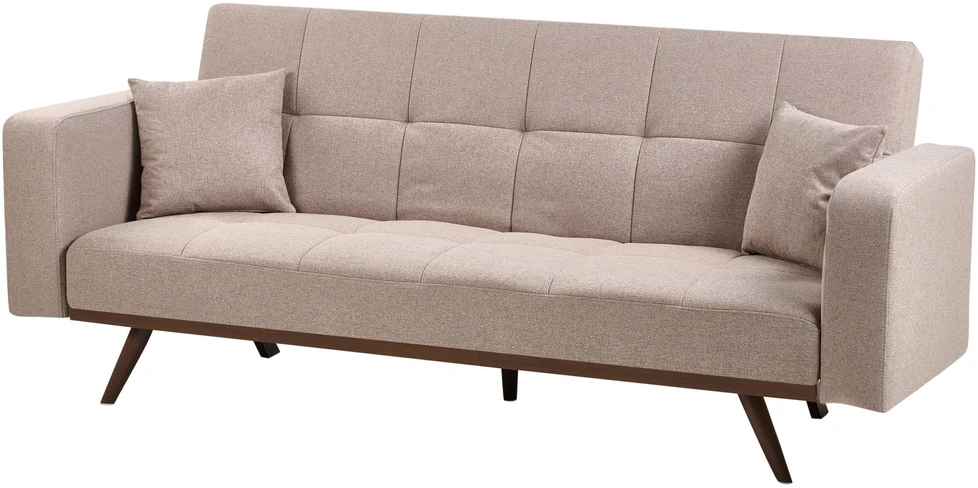 Beliani Trivietė sofa-lova HJULBY Šviesiai ruda