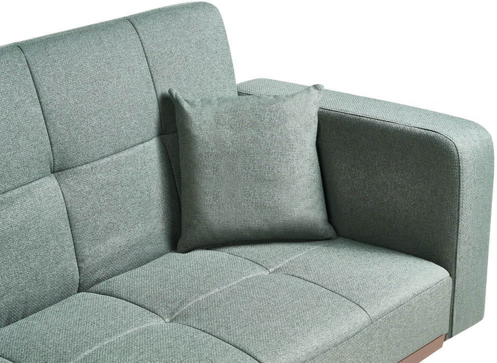Beliani Trivietė sofa-lova HJULBY žalia
