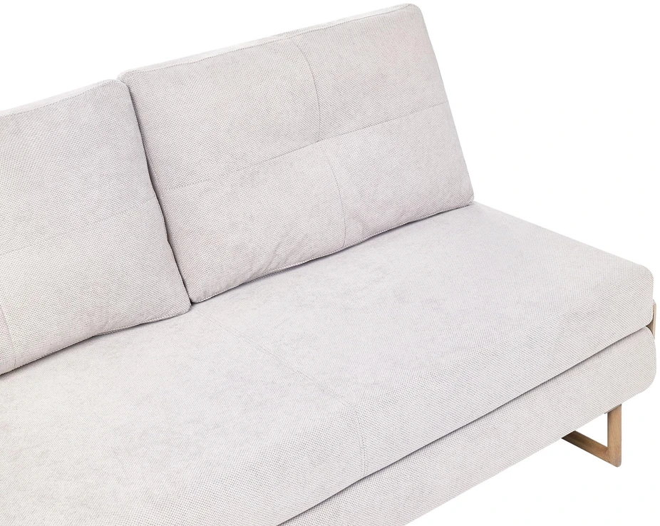 Beliani Trivietė sofa-lova JERSLEV, kreminės spalvos