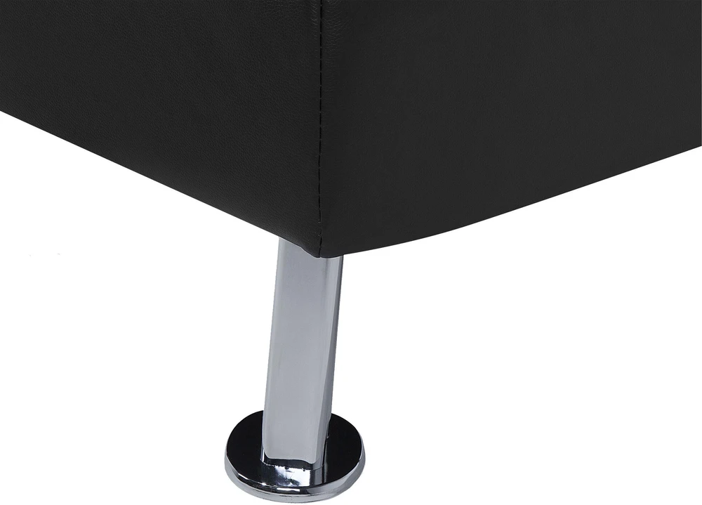 Beliani Trivietė sofa-lova ROXEN iš eko odos, juoda