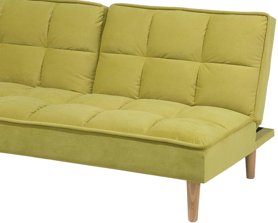Beliani Trivietė sofa-lova SILJAN alyvuogių spalvos