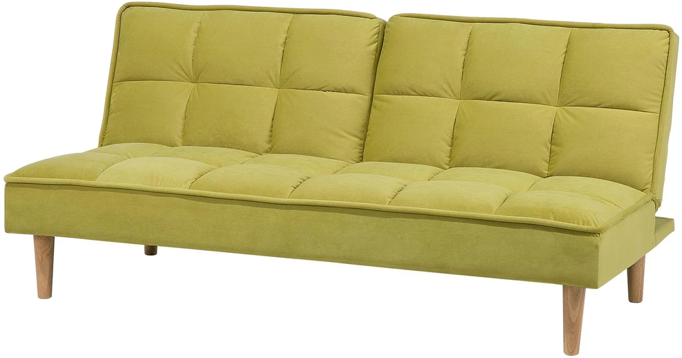 Beliani Trivietė sofa-lova SILJAN alyvuogių spalvos