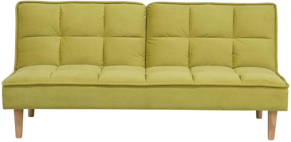 Beliani Trivietė sofa-lova SILJAN alyvuogių spalvos