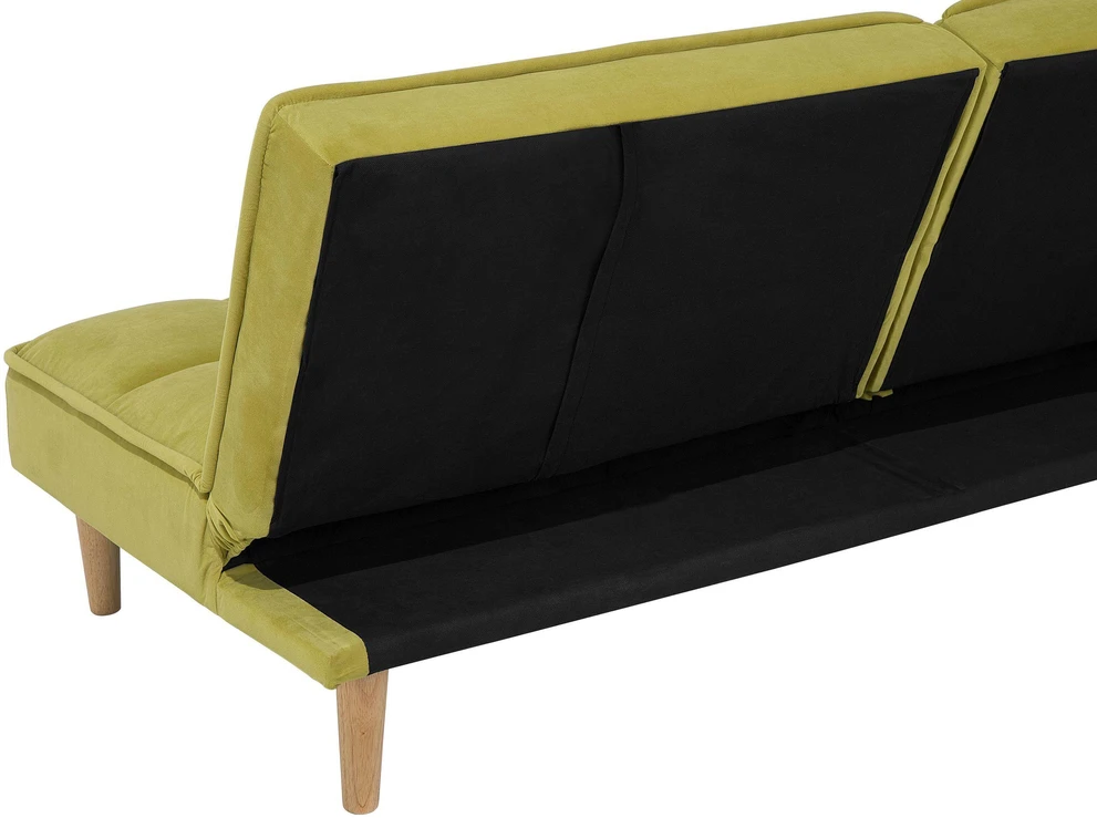 Beliani Trivietė sofa-lova SILJAN alyvuogių spalvos