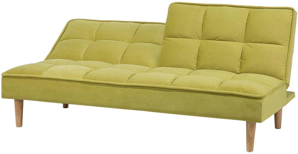 Beliani Trivietė sofa-lova SILJAN alyvuogių spalvos