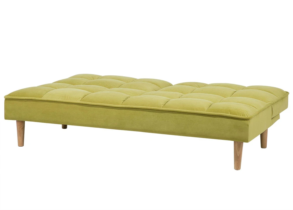 Beliani Trivietė sofa-lova SILJAN alyvuogių spalvos