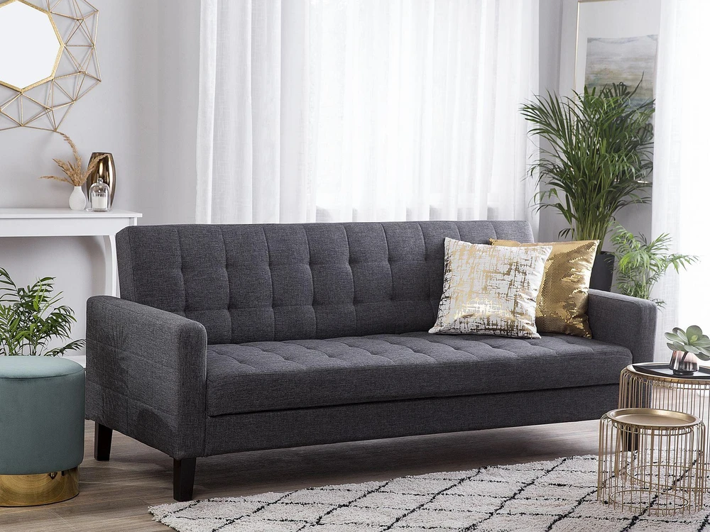 Beliani Trivietė sofa-lova VEHKOO tamsiai pilka