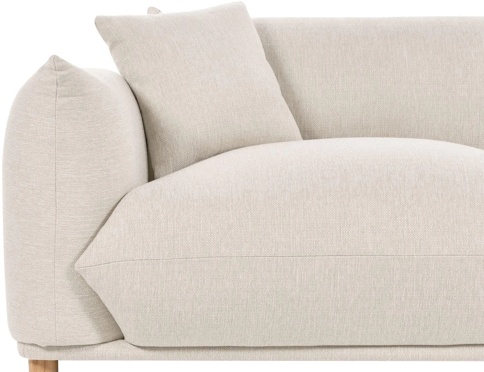 Beliani Trivietė sofa LUVOS smėlio spalvos