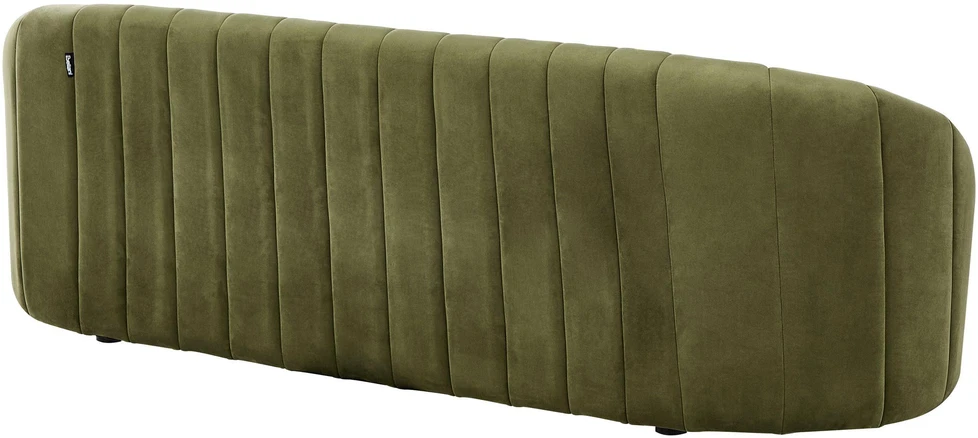 Beliani Trivietė sofa MALUNG, veliūras, tamsiai žalia
