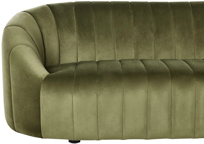 Beliani Trivietė sofa MALUNG, veliūras, tamsiai žalia